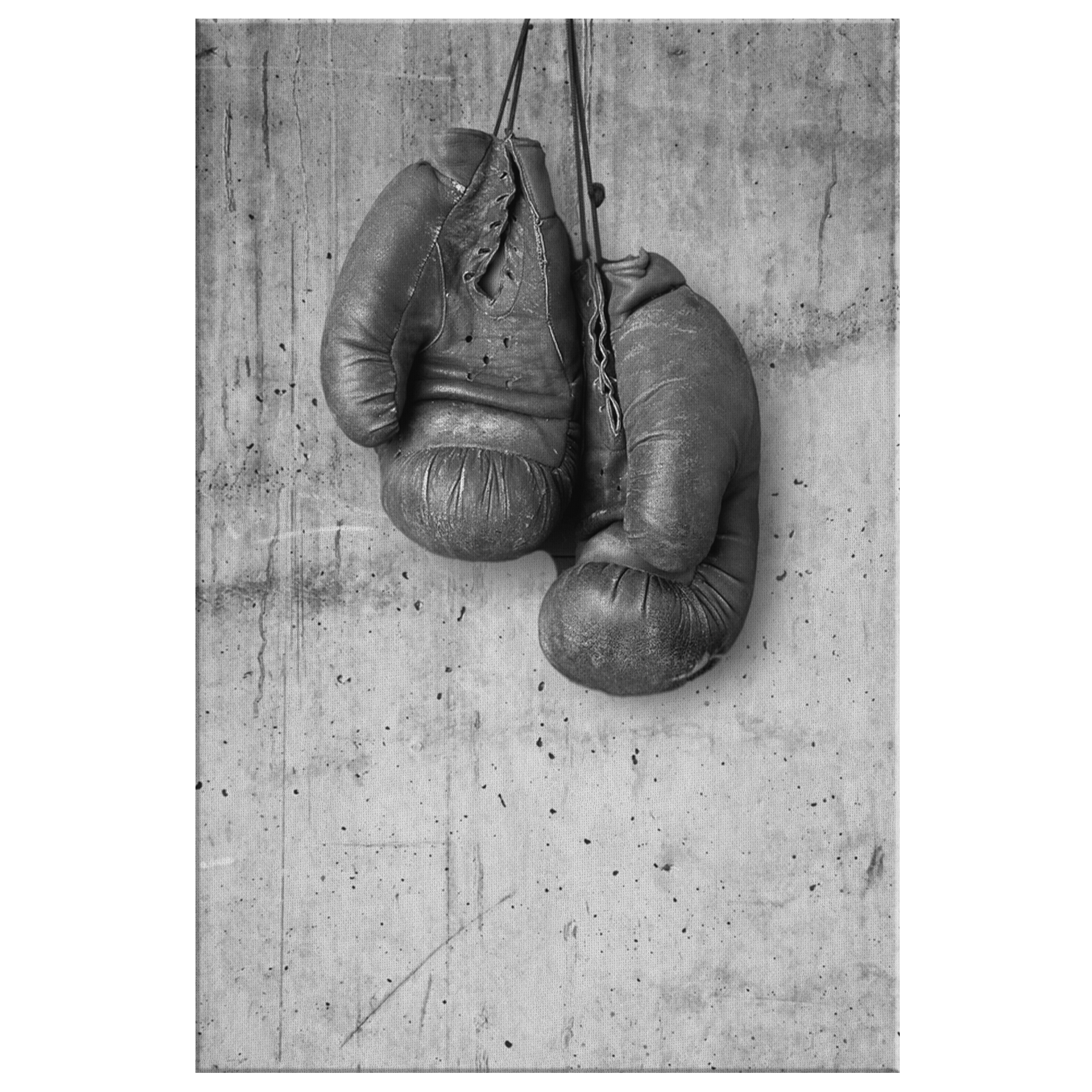 Boxing Canvas Wall Art – Black And White Boxer Gift, Gym Decor