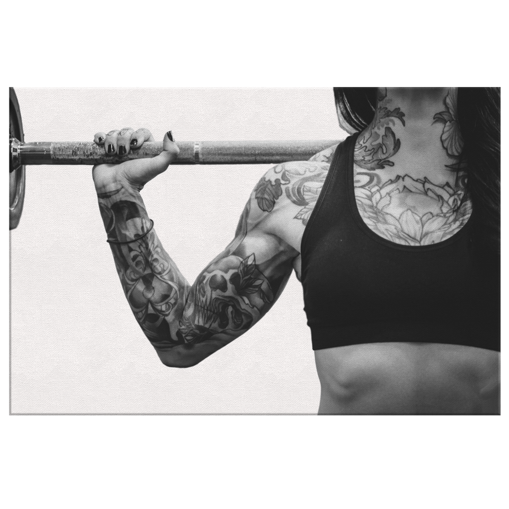 Female Weightlifter Canvas – Woman Bodybuilder Wall Art, Gym Decor