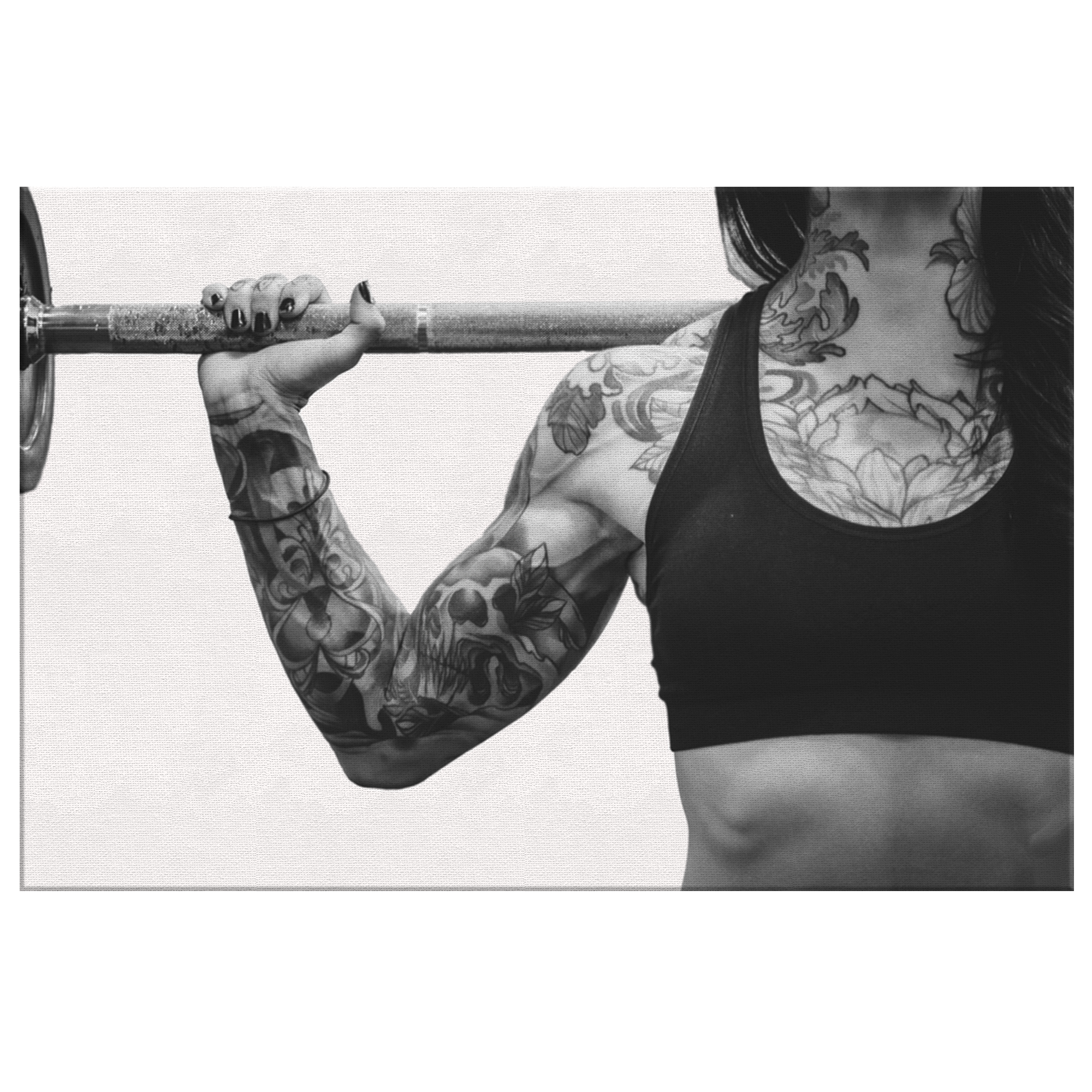 Female Weightlifter Canvas – Woman Bodybuilder Wall Art, Gym Decor