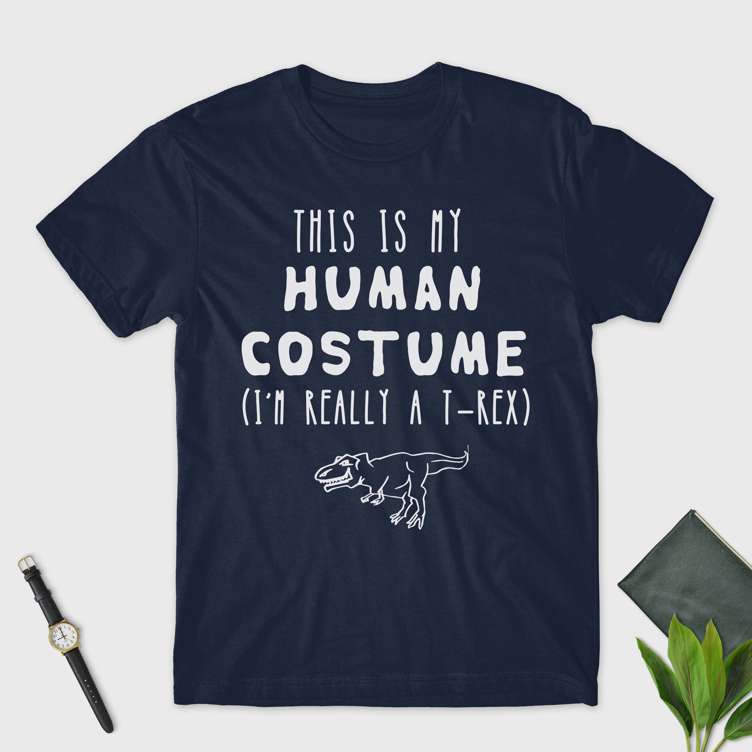 Halloween T-Shirt - This Is My Human Costume - I'm Really A T-Rex - Unisex T-Shirt - Dinosaur Lover - Cosplay -  Halloween Costume - Stag & Peach Co