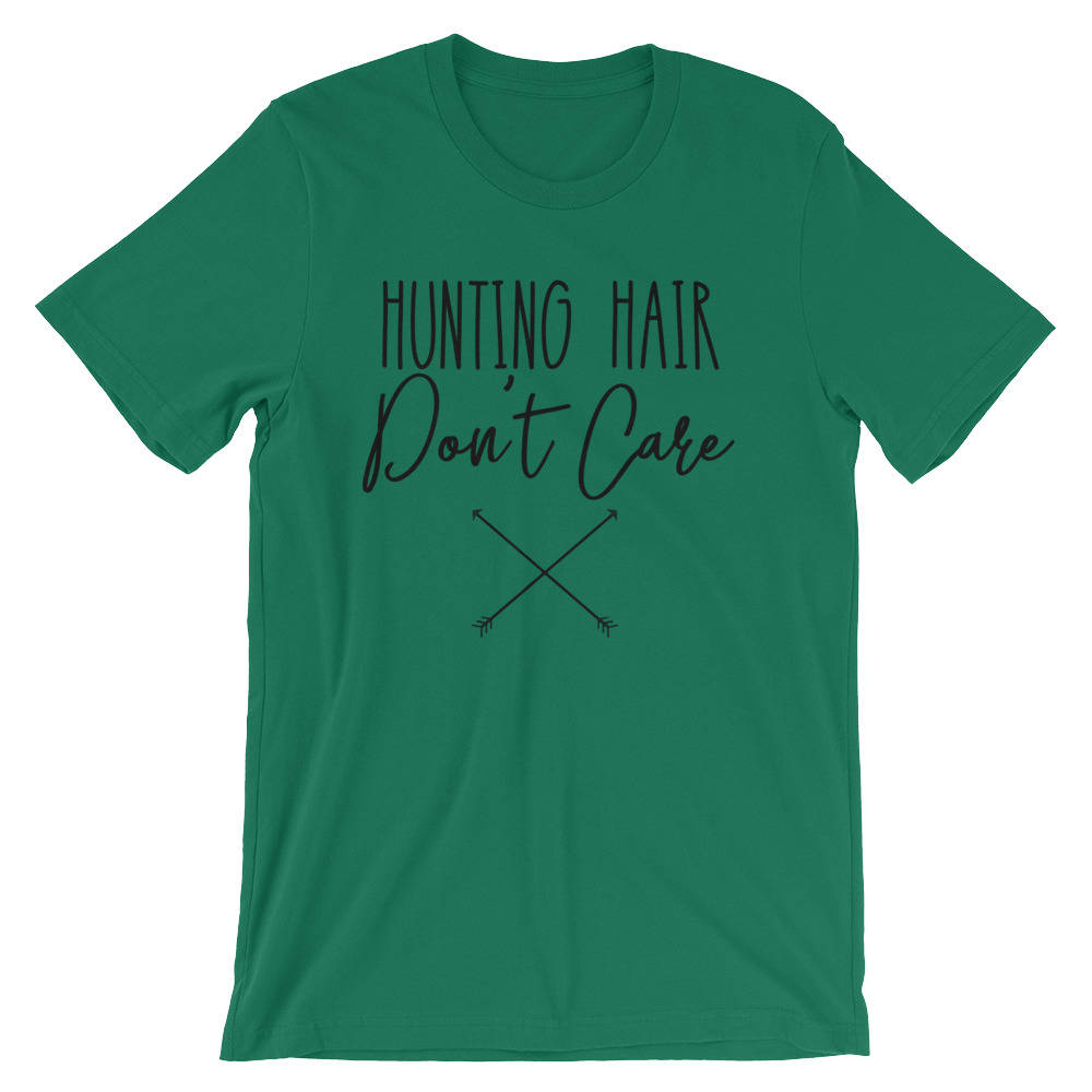 Hunting Hair Don't Care Unisex Shirt - Bow Hunter tshirt - Girls That Hunt - Hunting shirt - Girl Hunter - Deer Hunting Shirt - Stag & Peach Co