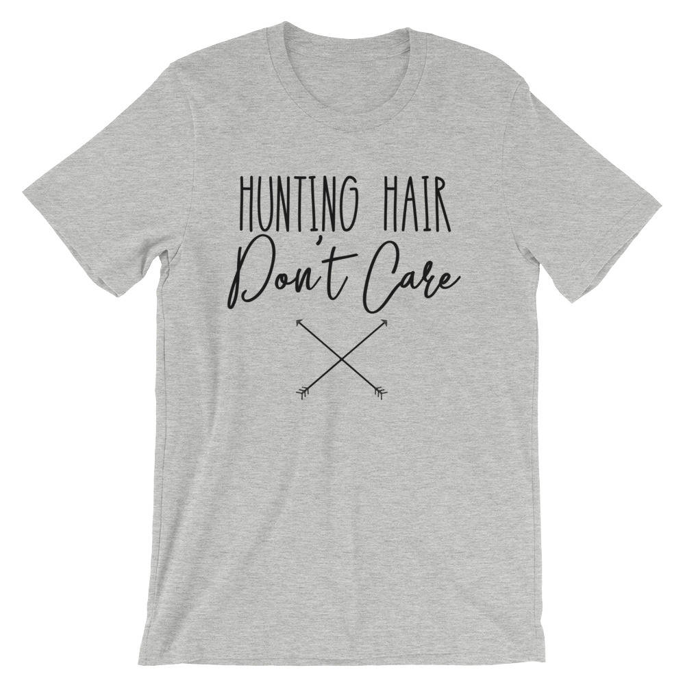 Hunting Hair Don't Care Unisex Shirt - Bow Hunter tshirt - Girls That Hunt - Hunting shirt - Girl Hunter - Deer Hunting Shirt - Stag & Peach Co