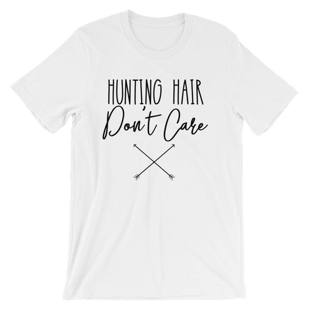 Hunting Hair Don't Care Unisex Shirt - Bow Hunter tshirt - Girls That Hunt - Hunting shirt - Girl Hunter - Deer Hunting Shirt - Stag & Peach Co