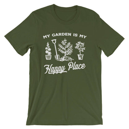 My Garden Is My Happy Place Unisex Shirt - Gardening Shirt - Gardener Gift - Plant Shirt - Funny Sayings - Novelty Gift - Graphic T-Shirt