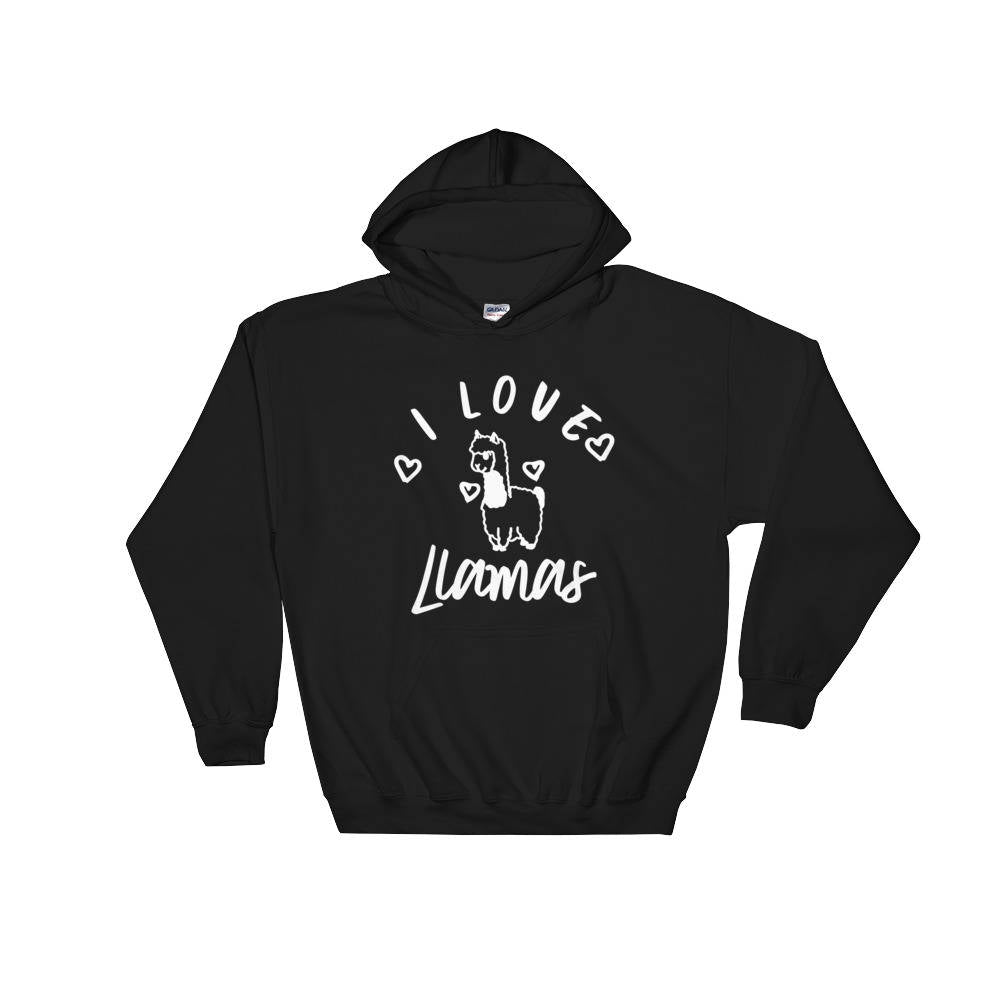 I Love Llamas Hooded Sweatshirt