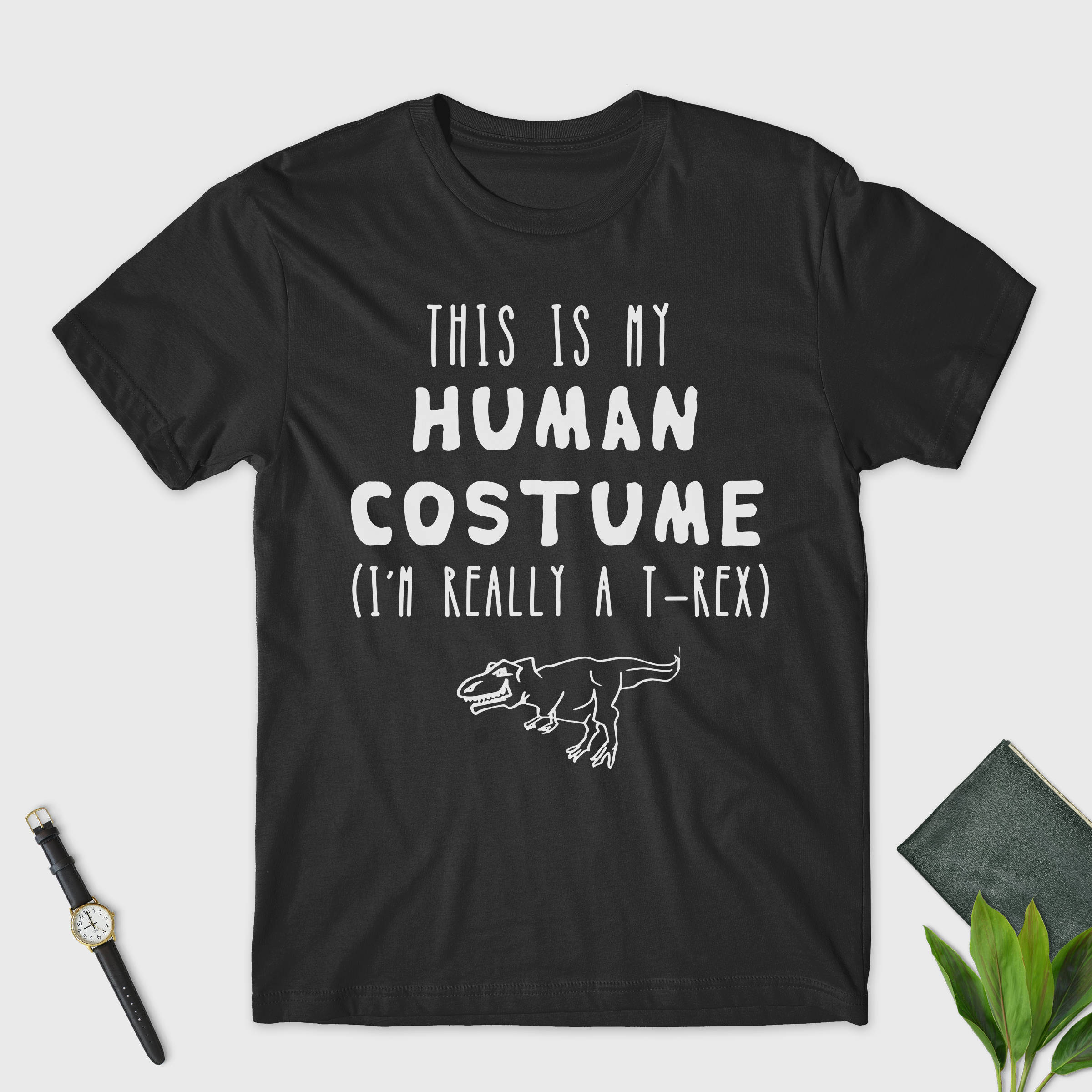 Halloween T-Shirt - This Is My Human Costume - I'm Really A T-Rex - Unisex T-Shirt - Dinosaur Lover - Cosplay -  Halloween Costume - Stag & Peach Co