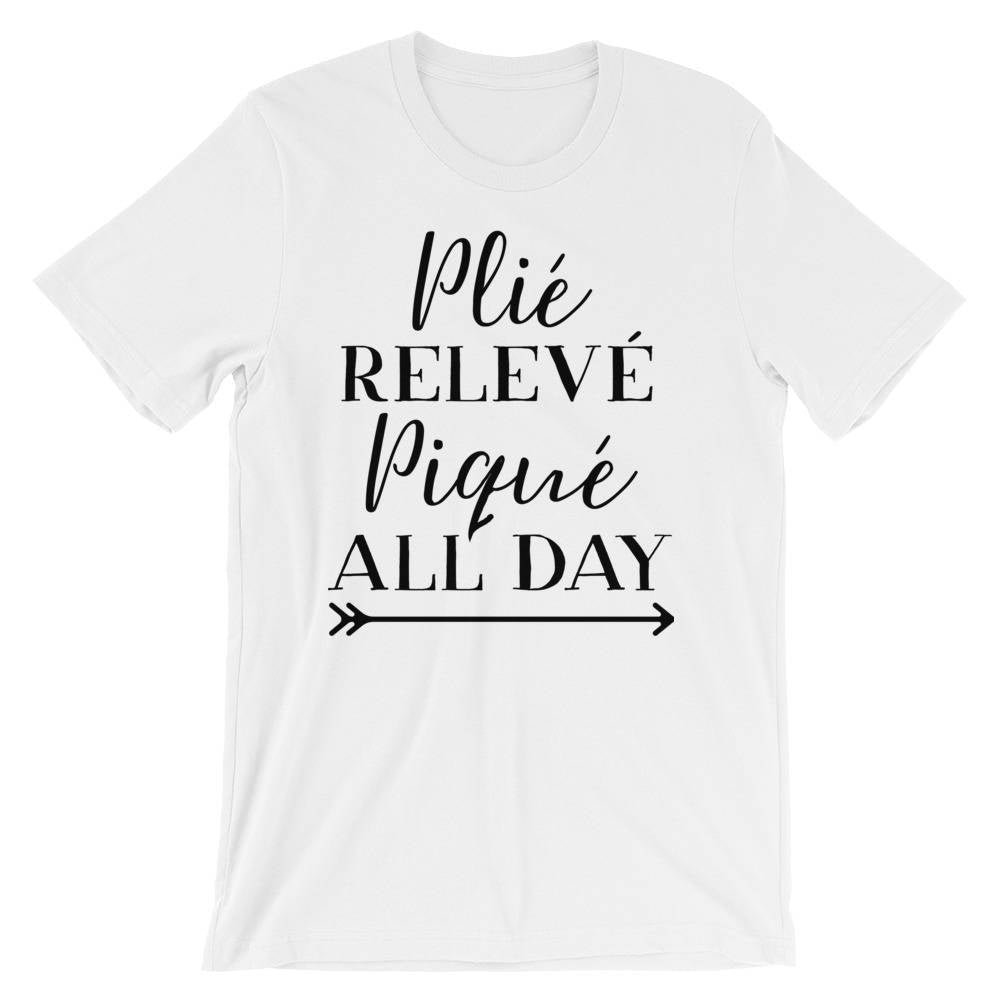 Plié Relevé Piqué All Day Unisex Shirt  | Ballet shirt | dance shirt | ballerina shirt | ballet | ballerina | dancer gift
