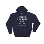 Stunts Pom Poms And Bling Hoodie | Cheerleader hoodie | Cheer coach shirt | Cheerleading gift | Cheer mom shirt | Cheerleading shirt - Stag & Peach Co