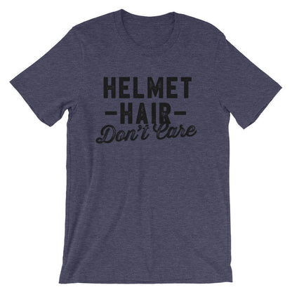 Helmet Hair Don’t Care Unisex Shirt - Motorcycle shirt, Biker chick, Horse riding shirt, Horse shirt, Equestrian shirt, Cycling shirt