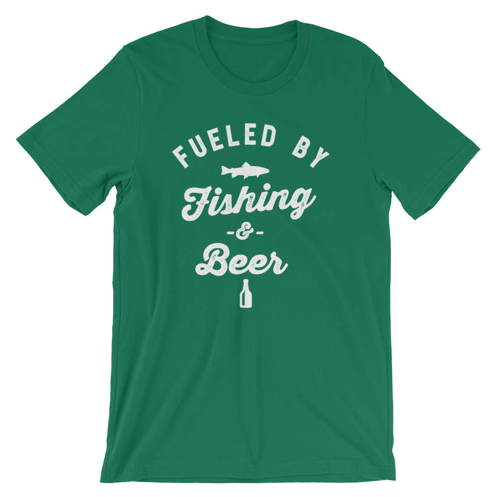 Fueled By Fishing And Beer Unisex Shirt - | Fishing Gift | Fisherman | Fisherman shirt | fishing gifts | funny fishing shirt | Fly Fishing - Stag & Peach Co