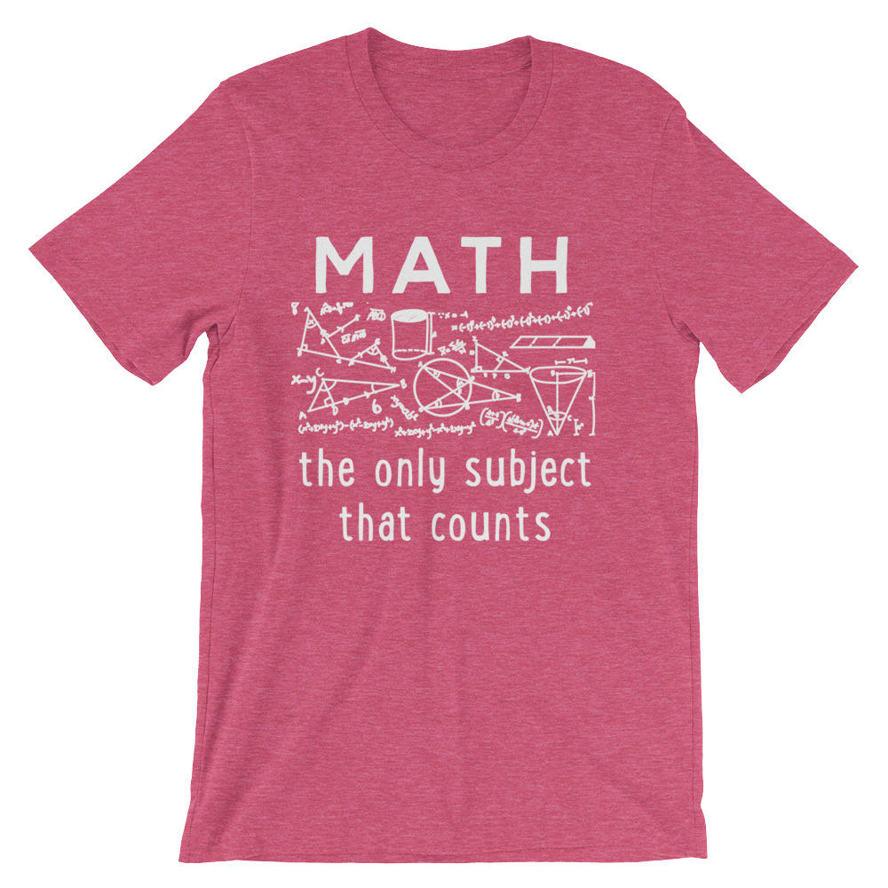Math The Only Subject That Counts Unisex Shirt - Math funny t-shirt, Funny math shirt, Math geek shirts, Math teacher tee, Math shirt