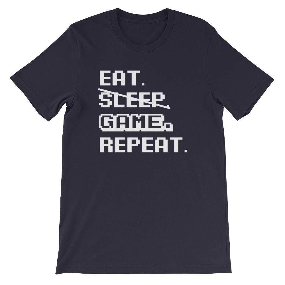 Eat Sleep Game Repeat Unisex T-Shirt videogame gift - videogame tshirt - video game nerd gift - videogame tshirts - geeky gift