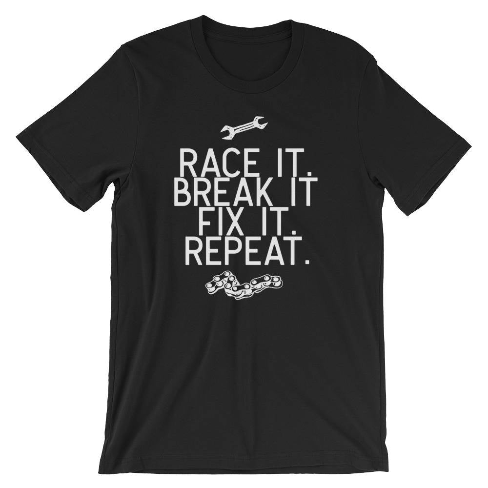 Race It Break It Fix It Repeat Unisex Shirt-Mechanic Shirts, Racing Shirts, Racing Car Shirts, Drag Racing Shirts, Car Shirts, Mechanic Gift - Stag & Peach Co