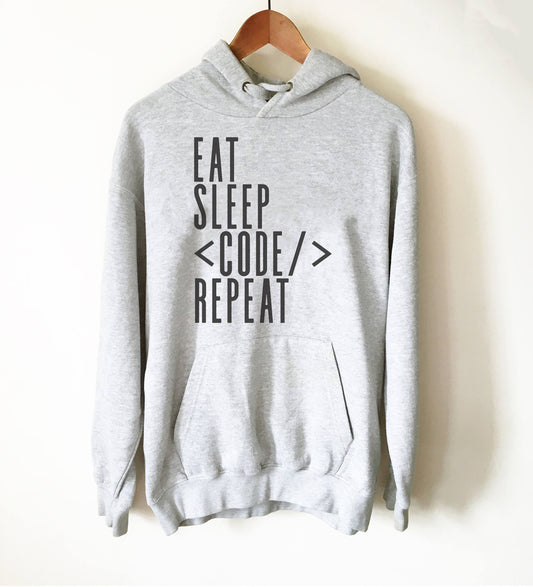 Eat Sleep Code Repeat Hoodie - Coder Hoodie, Computer Science Shirt, Programmer Hoodie, Programmer Shirts, Programmer Gift, Coder Shirt
