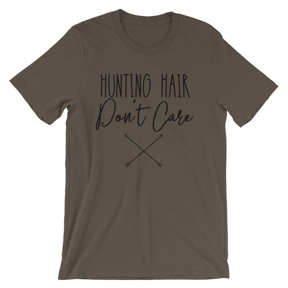Hunting Hair Don't Care Unisex Shirt - Bow Hunter tshirt - Girls That Hunt - Hunting shirt - Girl Hunter - Deer Hunting Shirt