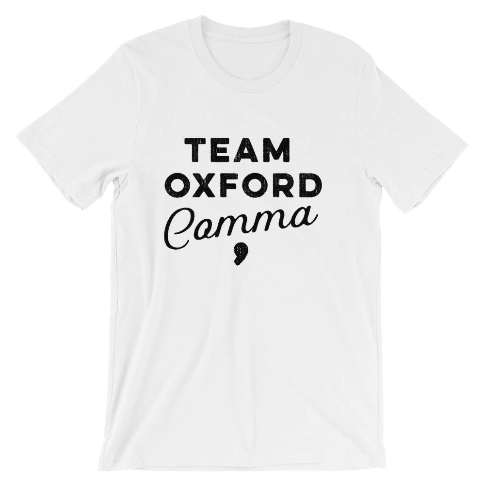 Team Oxford Comma Unisex T-Shirt - book lover t shirts - book lover gift - bookworm gift - bibliophile - Grammar Vocabulary Punctuation