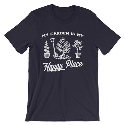 My Garden Is My Happy Place Unisex Shirt - Gardening Shirt - Gardener Gift - Plant Shirt - Funny Sayings - Novelty Gift - Graphic T-Shirt