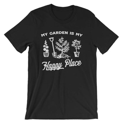 My Garden Is My Happy Place Unisex Shirt - Gardening Shirt - Gardener Gift - Plant Shirt - Funny Sayings - Novelty Gift - Graphic T-Shirt