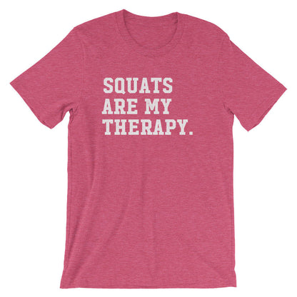 Squats Are My Therapy Unisex Shirt - Squat shirt, Gym shirt, Workout shirt, Funny workout shirt, Squat day shirt, Funny Squats Shirt
