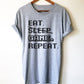 Eat Sleep Game Repeat Unisex T-Shirt videogame gift - videogame tshirt - video game nerd gift - videogame tshirts - geeky gift