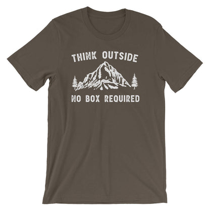 Think Outside, No Box Required Unisex Shirt - Hiking Shirts women | Camping shirt | Adventure shirt | Mountain shirt | Nature lover gift
