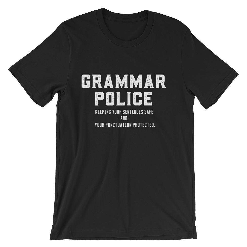 Grammar Police Unisex Shirt - Book lover t shirts - Book lover gift - Bookworm gift - Bibliophile - Grammar Vocabulary Punctuation