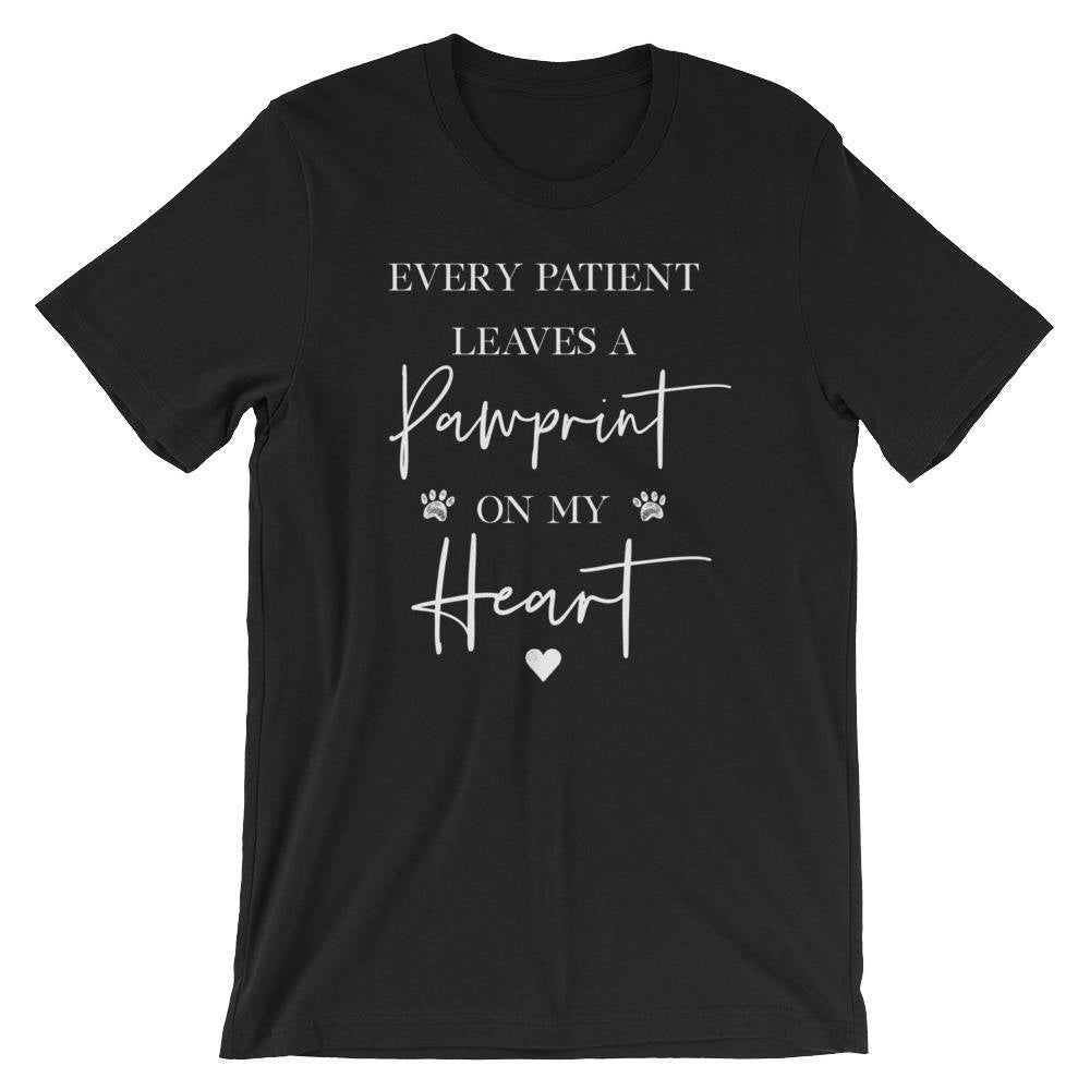 Every Patient Leaves A Pawprint On My Heart Unisex Shirt - Veterinary t-shirt | Veterinarian gift | Vet tshirts | Vet tech tshirts