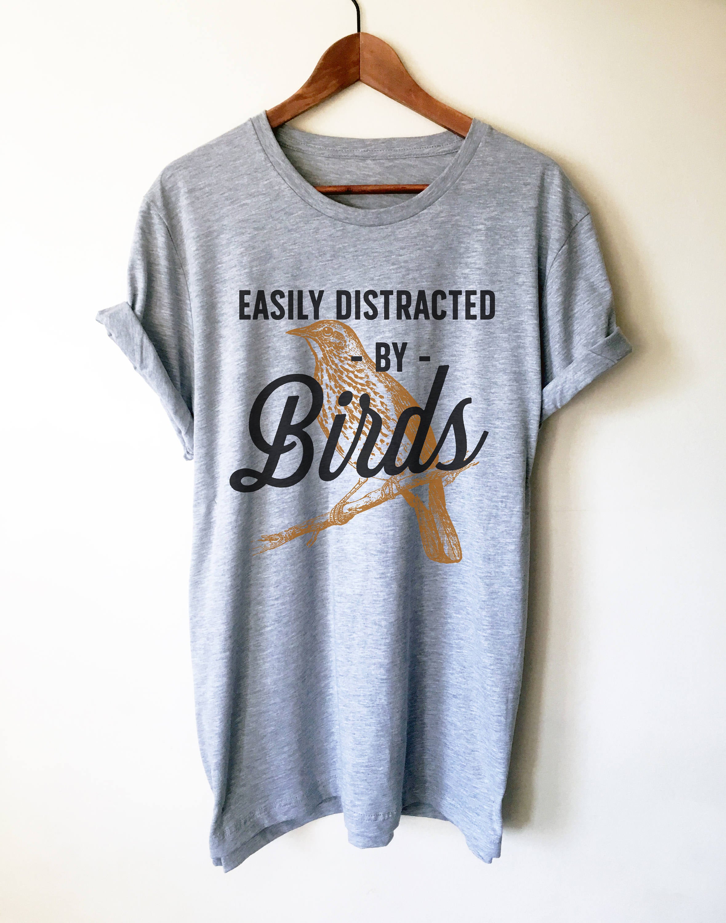 Easily Distracted By Birds Unisex Shirt - Bird watching shirt | Bird watching gift | Birding | Ornithology | Bird lover gift | Bird shirt - Stag & Peach Co