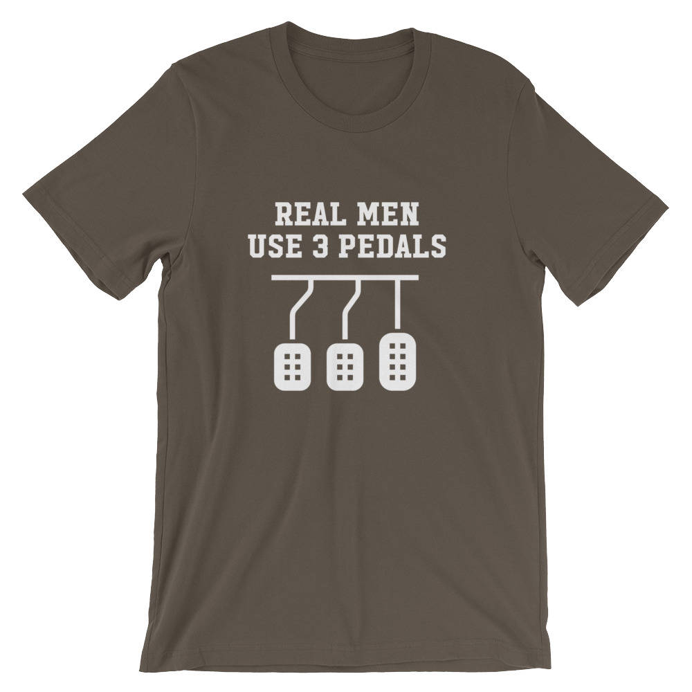 Real Men Use Three Pedals Unisex Shirt - Car Shirt, Drag Racing Shirt, Dad Shirt, Racing T-Shirt, Manual Drive, Car Lover Gift,Driving Shirt
