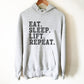 Eat Sleep Lift Repeat Hoodie - Workout shirt, Deadlift shirt, Booty day, Weightlifting shirt, Bodybuilding, Powerlifting