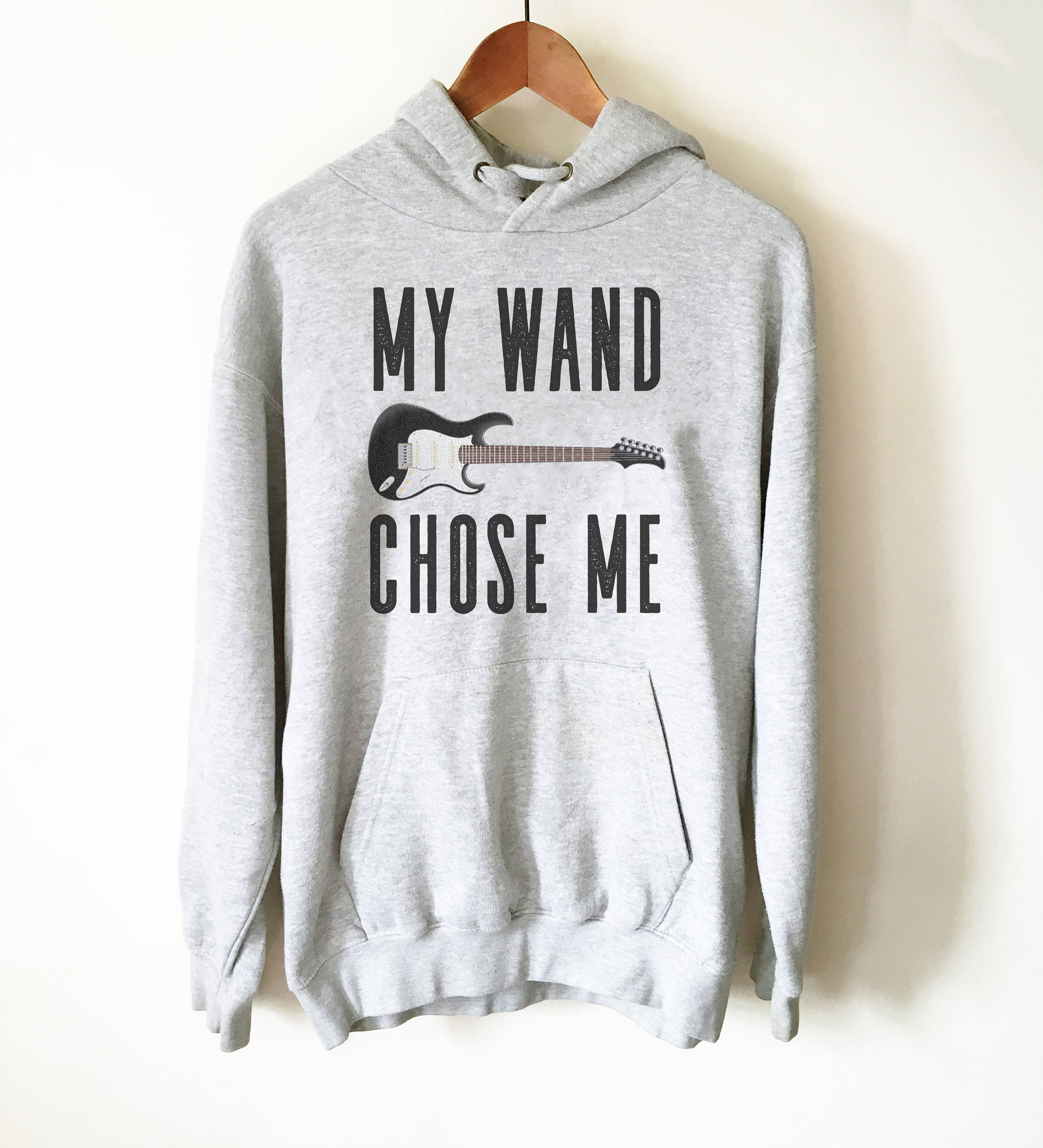 My Wand Chose Me Hoodie - Guitar hoodie, Guitar shirt, Guitar player, Guitar player gift, Bass guitar shirt, Musician gift, Bass player gift - Stag & Peach Co