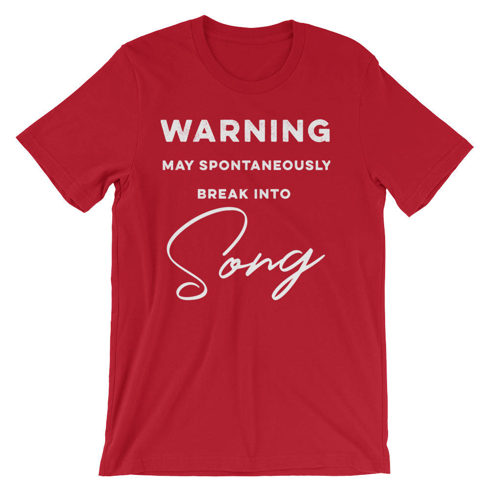 Warning May Spontaneously Break Into Song Unisex Shirt - Theatre Shirt, Theatre gift, Broadway shirt, Music lover gift, Karaoke shirt