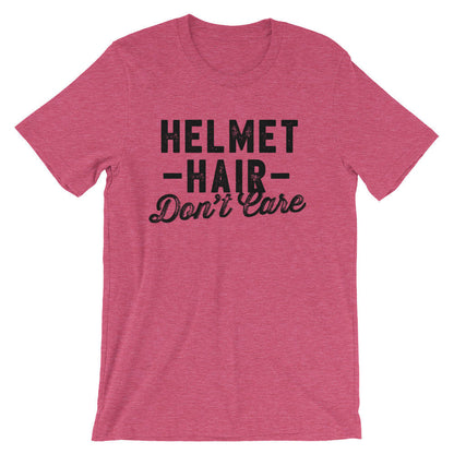 Helmet Hair Don’t Care Unisex Shirt - Motorcycle shirt, Biker chick, Horse riding shirt, Horse shirt, Equestrian shirt, Cycling shirt