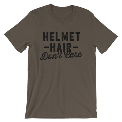 Helmet Hair Don’t Care Unisex Shirt - Motorcycle shirt, Biker chick, Horse riding shirt, Horse shirt, Equestrian shirt, Cycling shirt