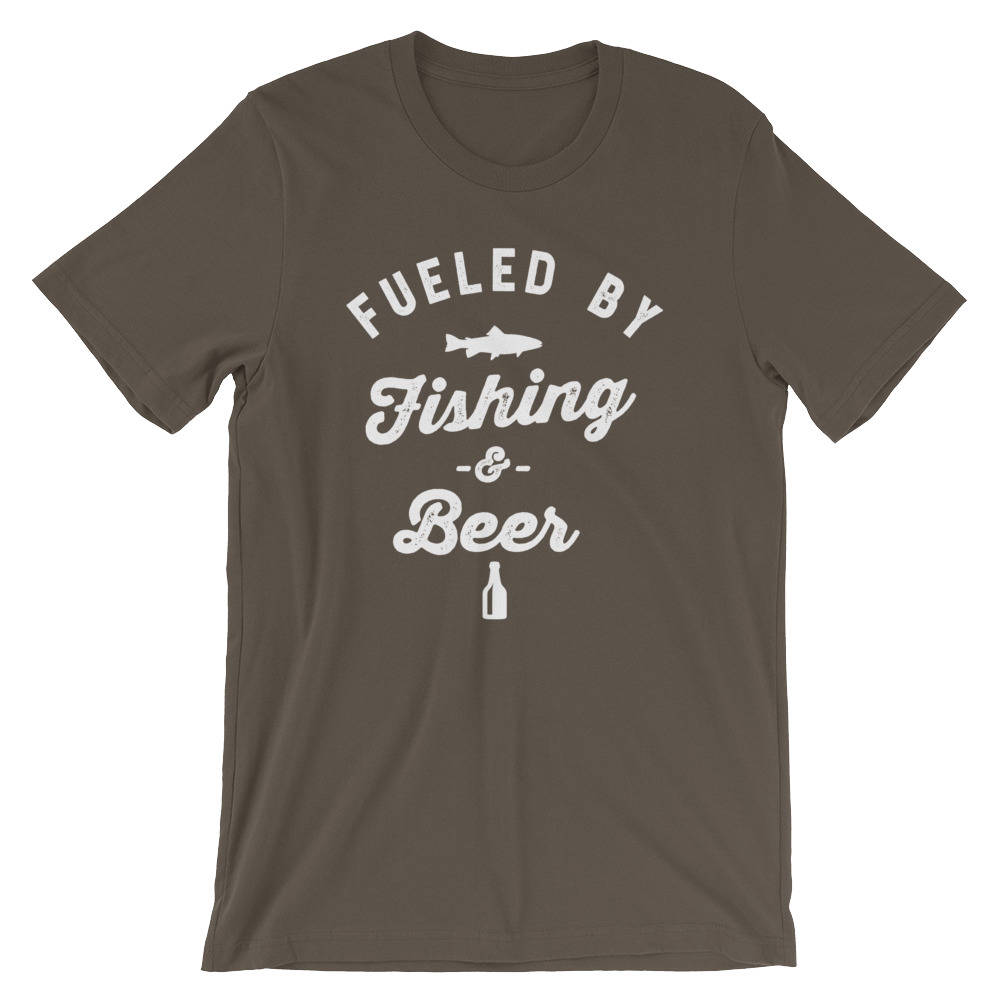 Fueled By Fishing And Beer Unisex Shirt - | Fishing Gift | Fisherman | Fisherman shirt | fishing gifts | funny fishing shirt | Fly Fishing - Stag & Peach Co