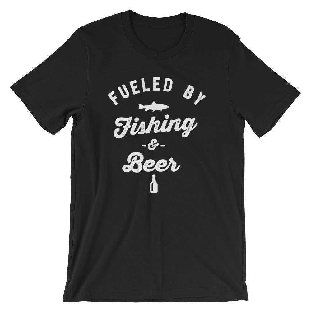 Fueled By Fishing And Beer Unisex Shirt - | Fishing Gift | Fisherman | Fisherman shirt | fishing gifts | funny fishing shirt | Fly Fishing - Stag & Peach Co
