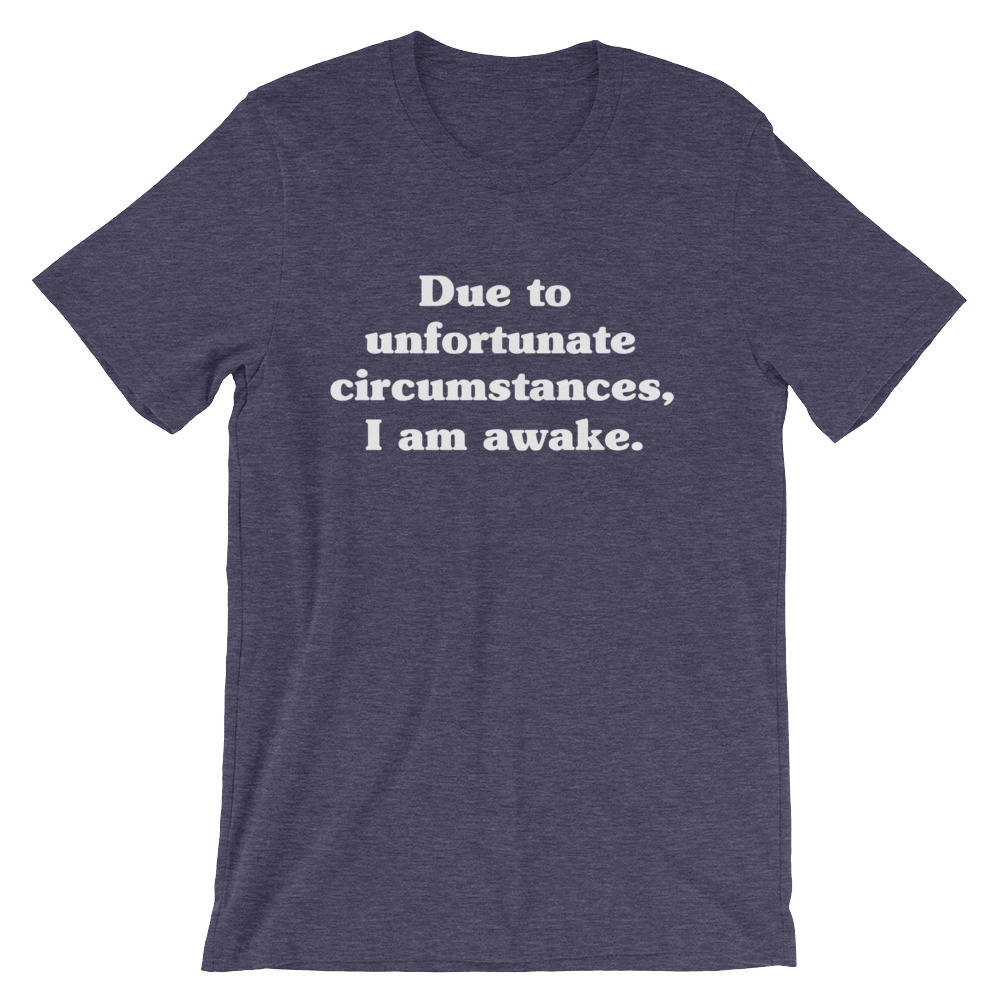 Due To Unfortunate Circumstances, I Am Awake Unisex Shirt - Nap shirt | Lazy girl shirts | Lazy day tshirt | Lazy day shirt - Stag & Peach Co
