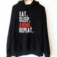 Eat Sleep Anime Repeat Hooded Sweatshirt - Anime shirt, Manga shirt, Anime shirts, Anime gift, Anime gifts, Japanese shirt
