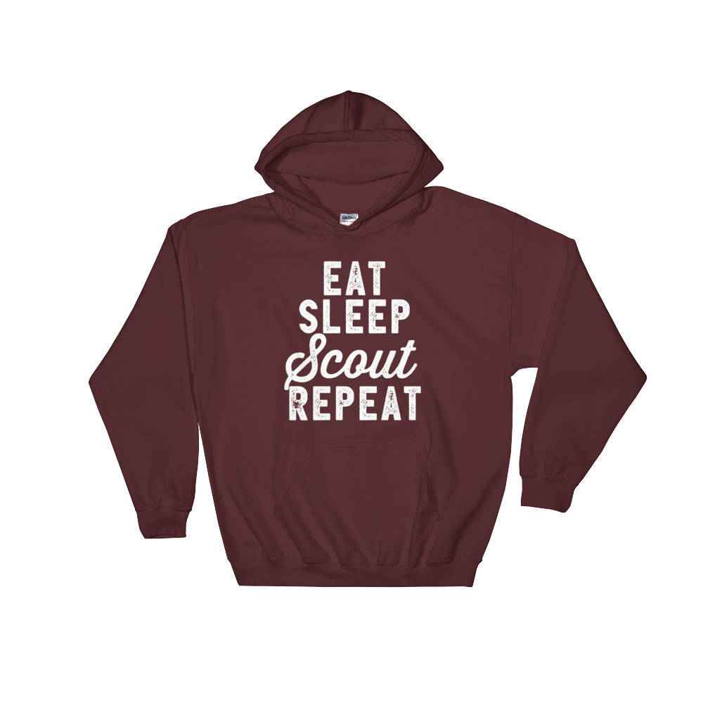 Eat Sleep Scout Repeat Hoodie - Scout shirt, Scout mom shirt, Scout leader, Adventure shirt, Girl scout shirt, Scouting