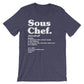 Sous Chef Definition Unisex Shirt - Chef shirt, Chef gift, Cooking shirt, Foodie shirt, Cooking gift, Culinary gifts, Food shirt, Sous chef