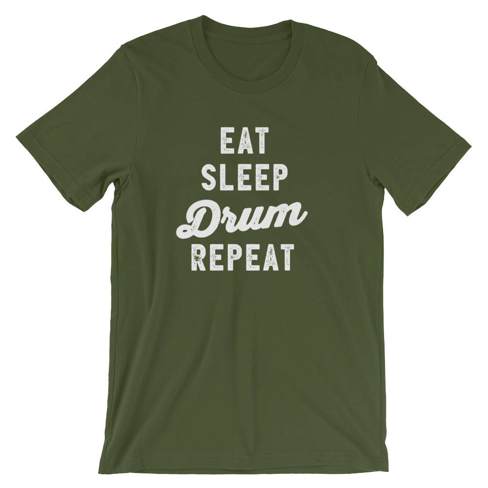 Eat Sleep Drum Repeat Unisex Shirt - Drum shirt, Drummer tee shirt, Drums tee shirt, Bassist shirt, Musician gift, Garage band tee, Drummer