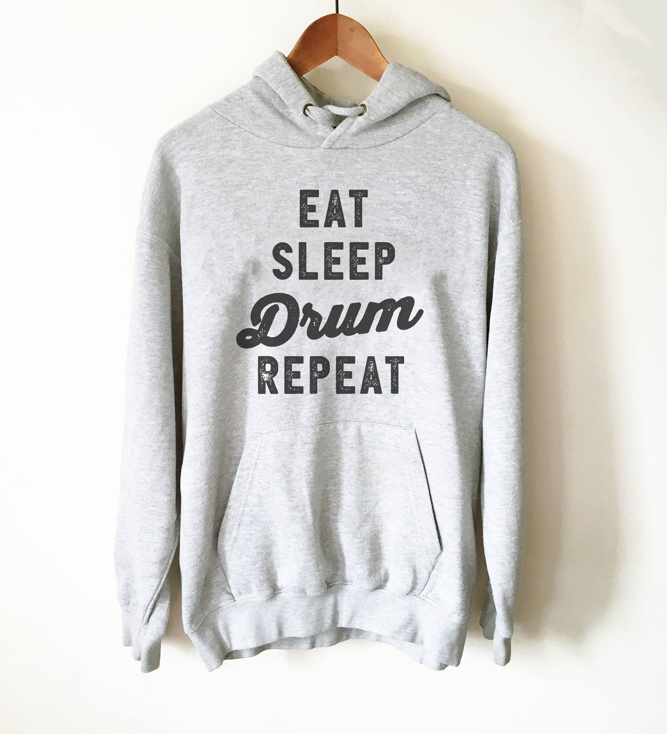 Eat Sleep Drum Repeat Hoodie - Drum shirt, Drummer tee shirt, Drums tee shirt, Bassist shirt, Musician gift, Garage band tee, Drummer