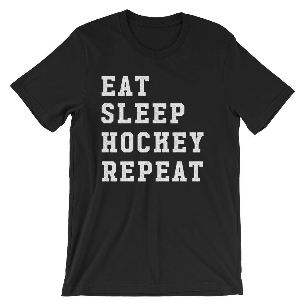 Eat Sleep Hockey Repeat Unisex Shirt - Hockey shirt | Hockey mom | Hockey gifts | Field hockey | Hockey coach gifts - Stag & Peach Co