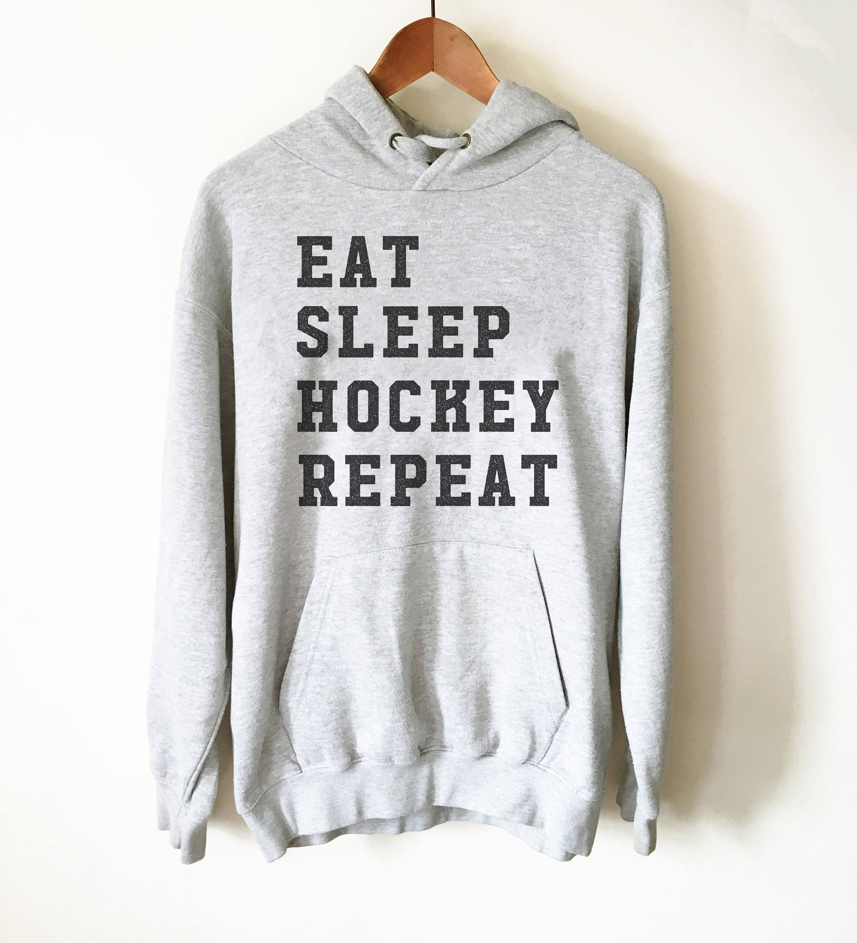 Eat Sleep Hockey Repeat Hoodie - Hockey shirt | Hockey mom | Hockey gifts | Field hockey | Hockey coach gifts