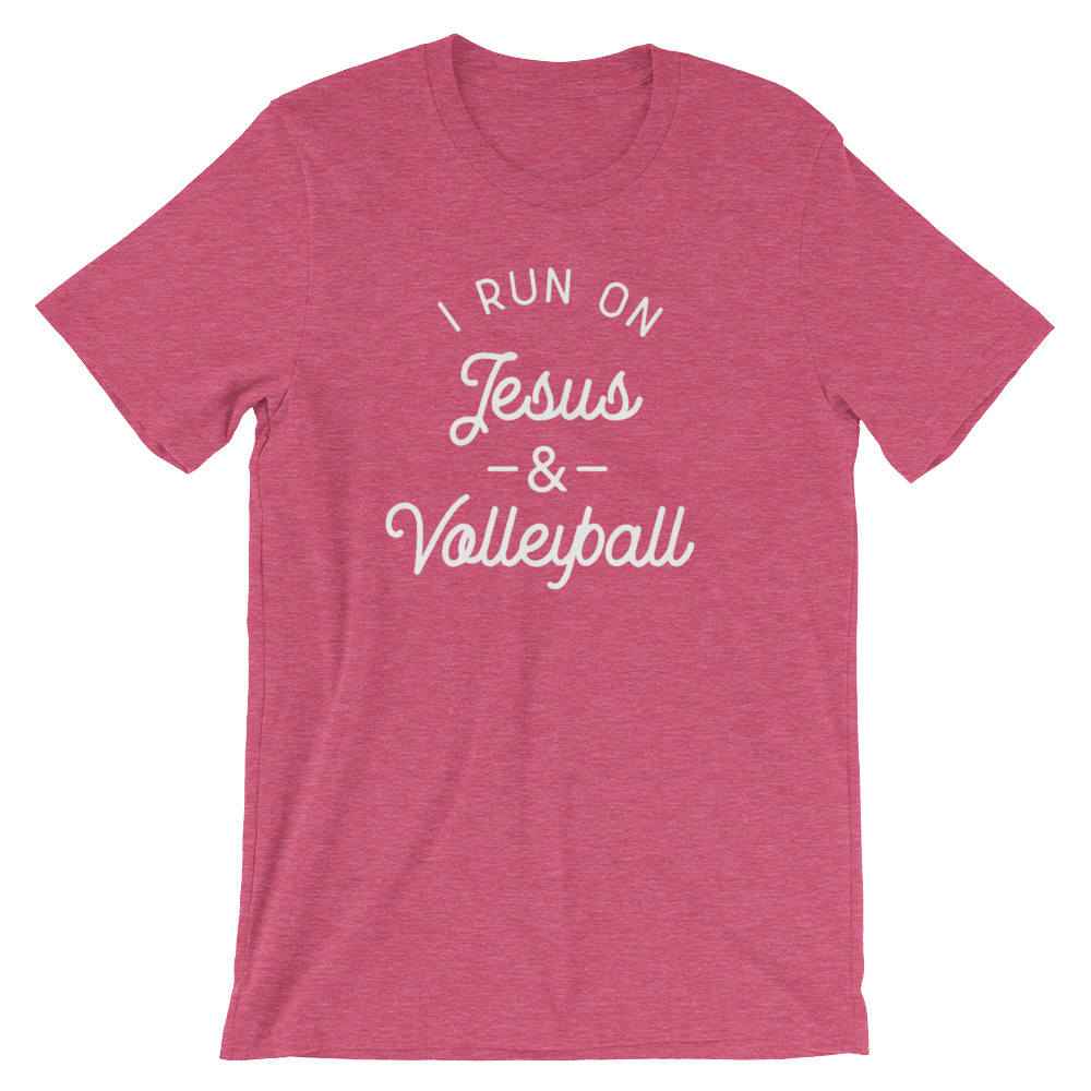 I Run On Jesus & Volleyball Unisex Shirt- Volleyball shirt, Volleyball Gift, Volleyball Player, Jesus Shirt, Christian Shirt, Easter Gift