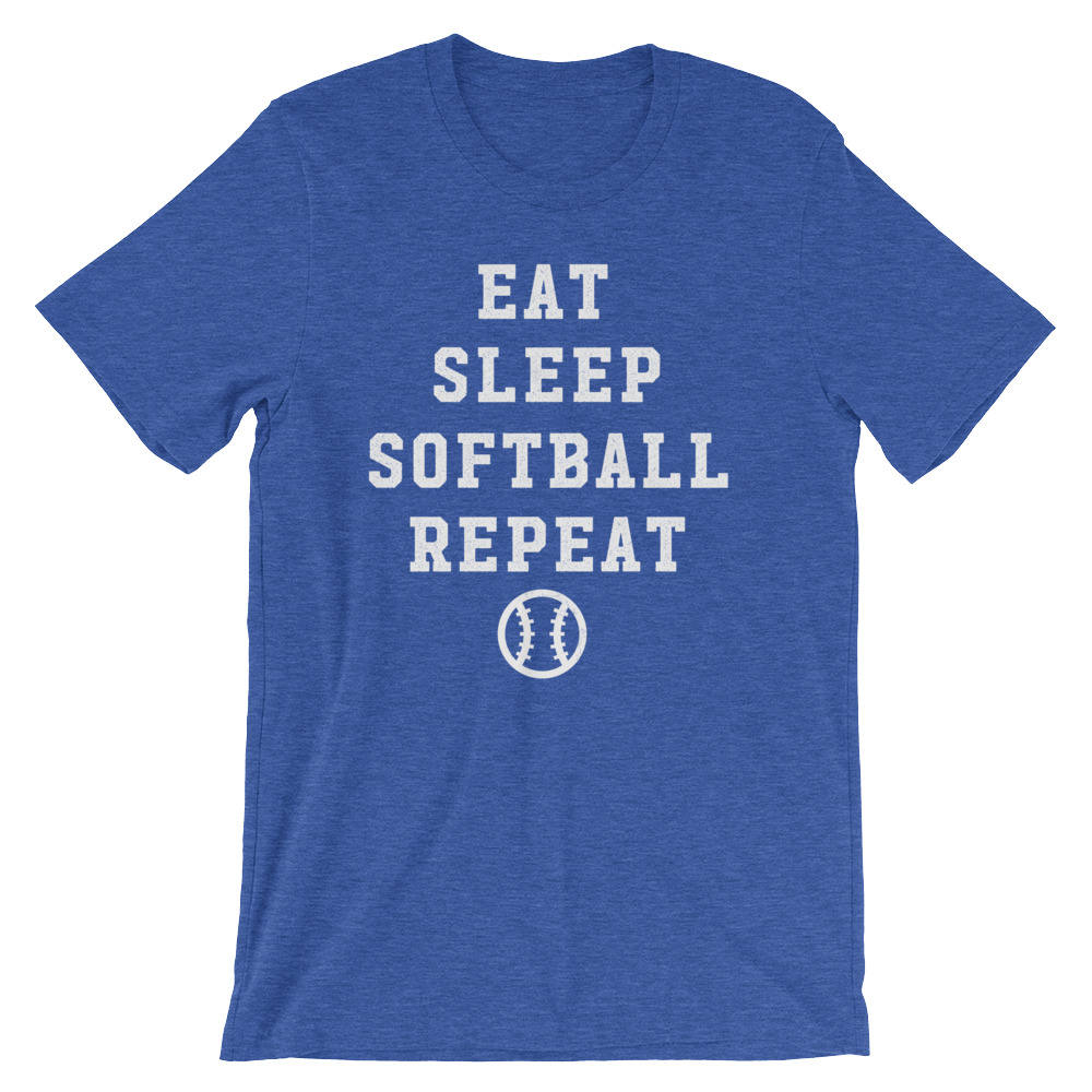 Eat Sleep Softball Repeat Unisex Shirt-Softball Life Gifts, Softball Mom Shirt, Team Softball Gift, Softball Coach Shirt, Softball Dad Gifts