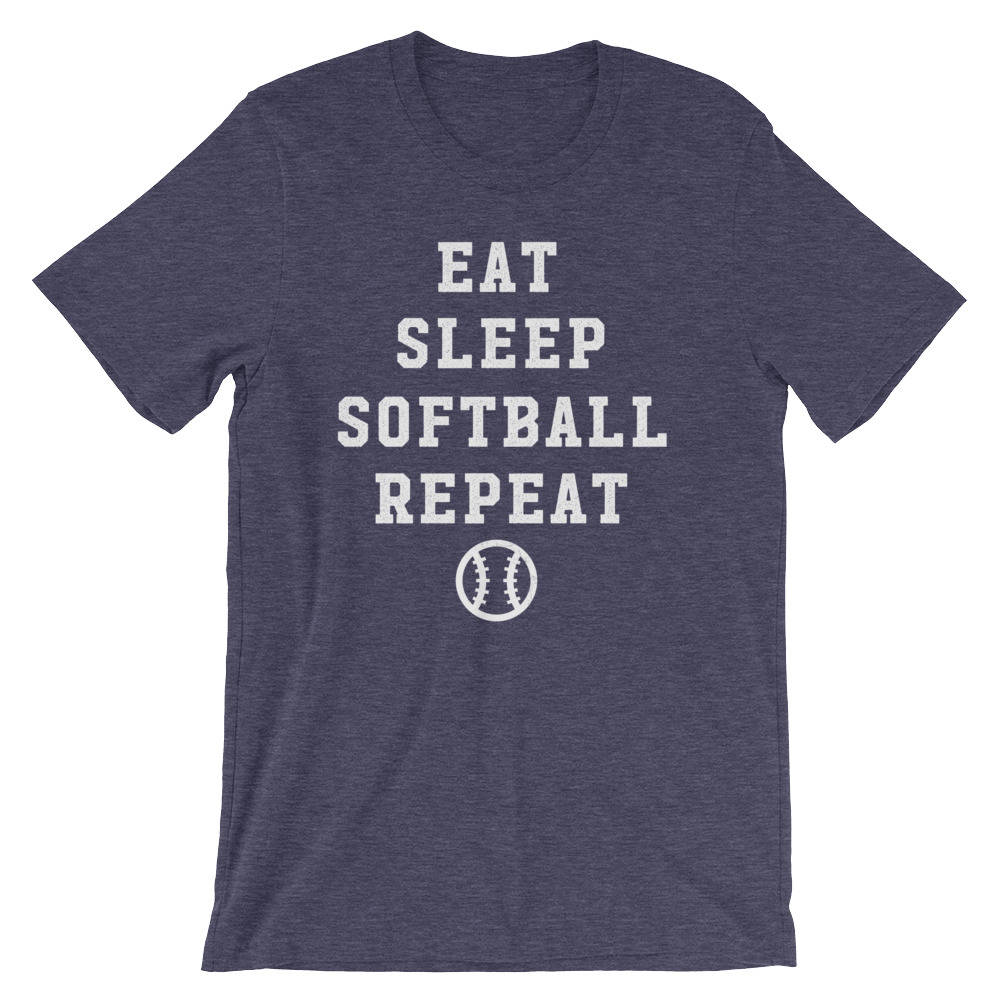 Eat Sleep Softball Repeat Unisex Shirt-Softball Life Gifts, Softball Mom Shirt, Team Softball Gift, Softball Coach Shirt, Softball Dad Gifts