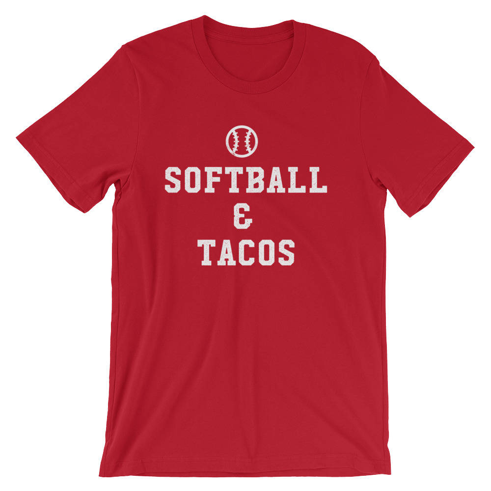 Softball And Tacos Unisex Shirt- Softball Life Gifts, Softball Mom Shirt, Team Softball Gift, Softball Coach Shirt, Softball Dad Gifts