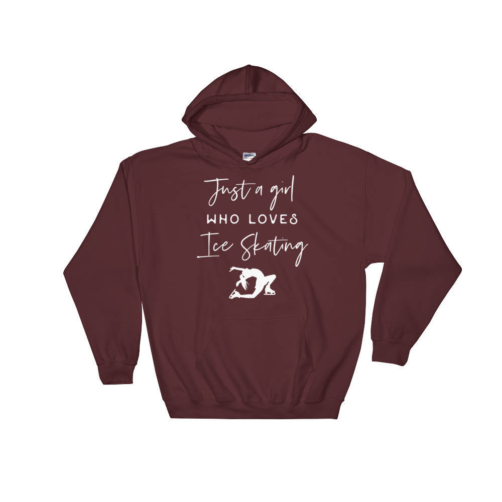 Just A Girl Who Loves Ice Skating Hoodie - Ice Skating Shirt, Figure Skating Shirt, Ice Skater Shirt, Ice Skating Coach, Skating Shirt - Stag & Peach Co