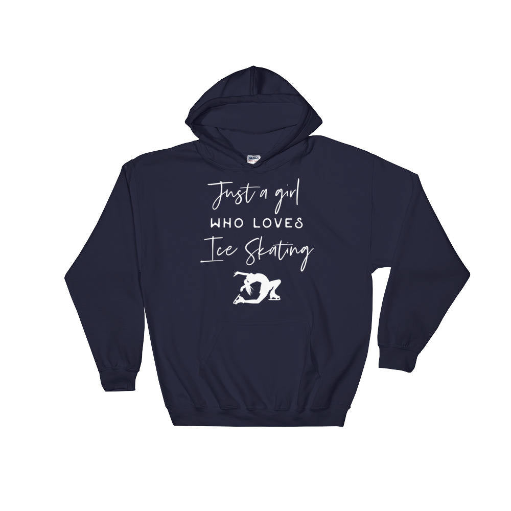 Just A Girl Who Loves Ice Skating Hoodie - Ice Skating Shirt, Figure Skating Shirt, Ice Skater Shirt, Ice Skating Coach, Skating Shirt - Stag & Peach Co